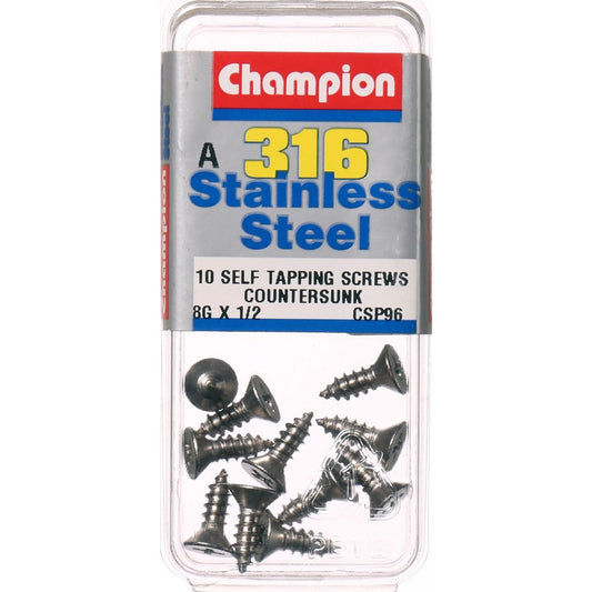 Champion Self Tapper Screw CSK Phillips Stainless Steel 4.2x13mm 316/A4 - CSP96
