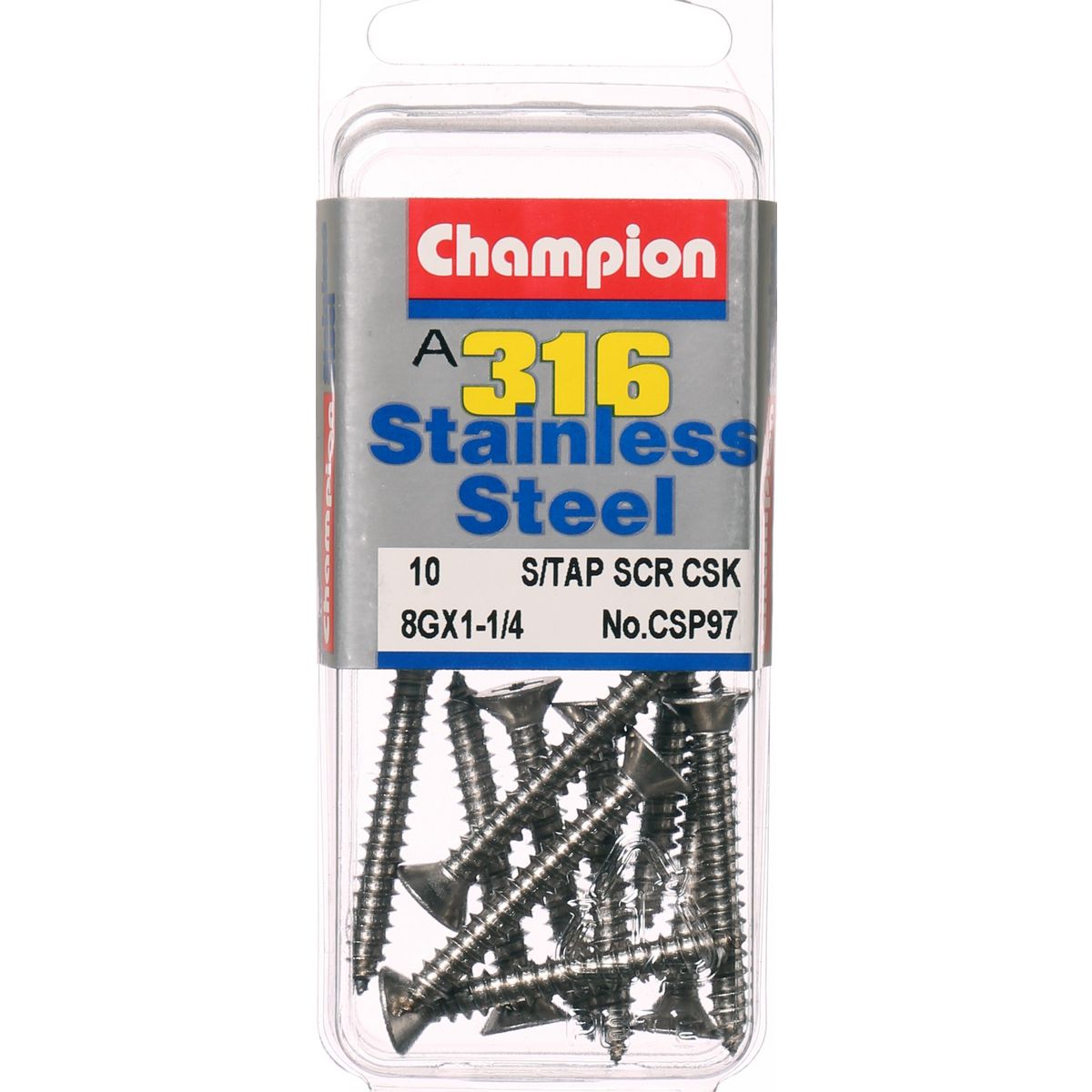 Champion Self Tapper Screw CSK Phillips Stainless Steel 4.2x32mm 316/A4 - CSP97