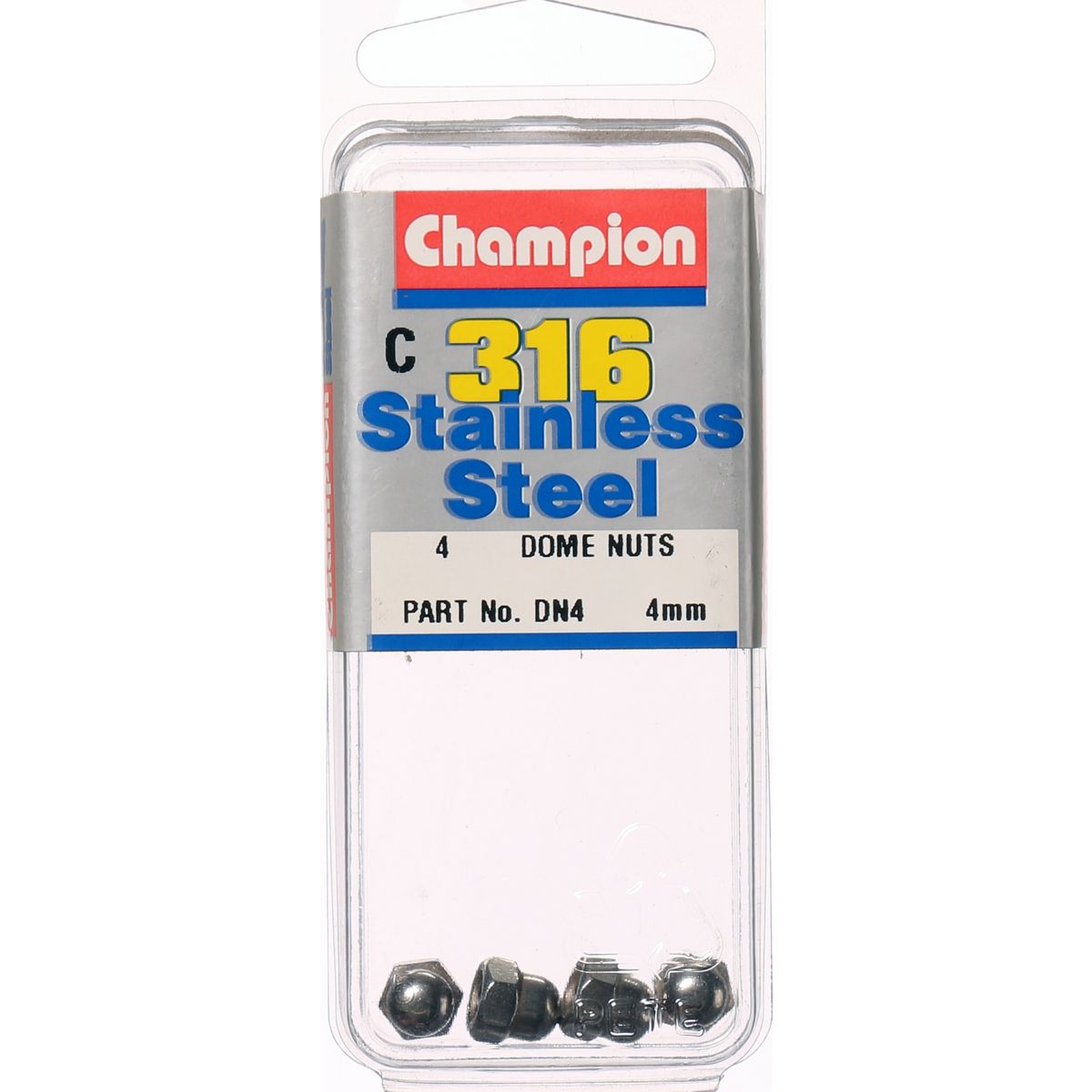 Champion Hex Dome Nut Stainless Steel M4x0.7mm 316/A4 - DN4