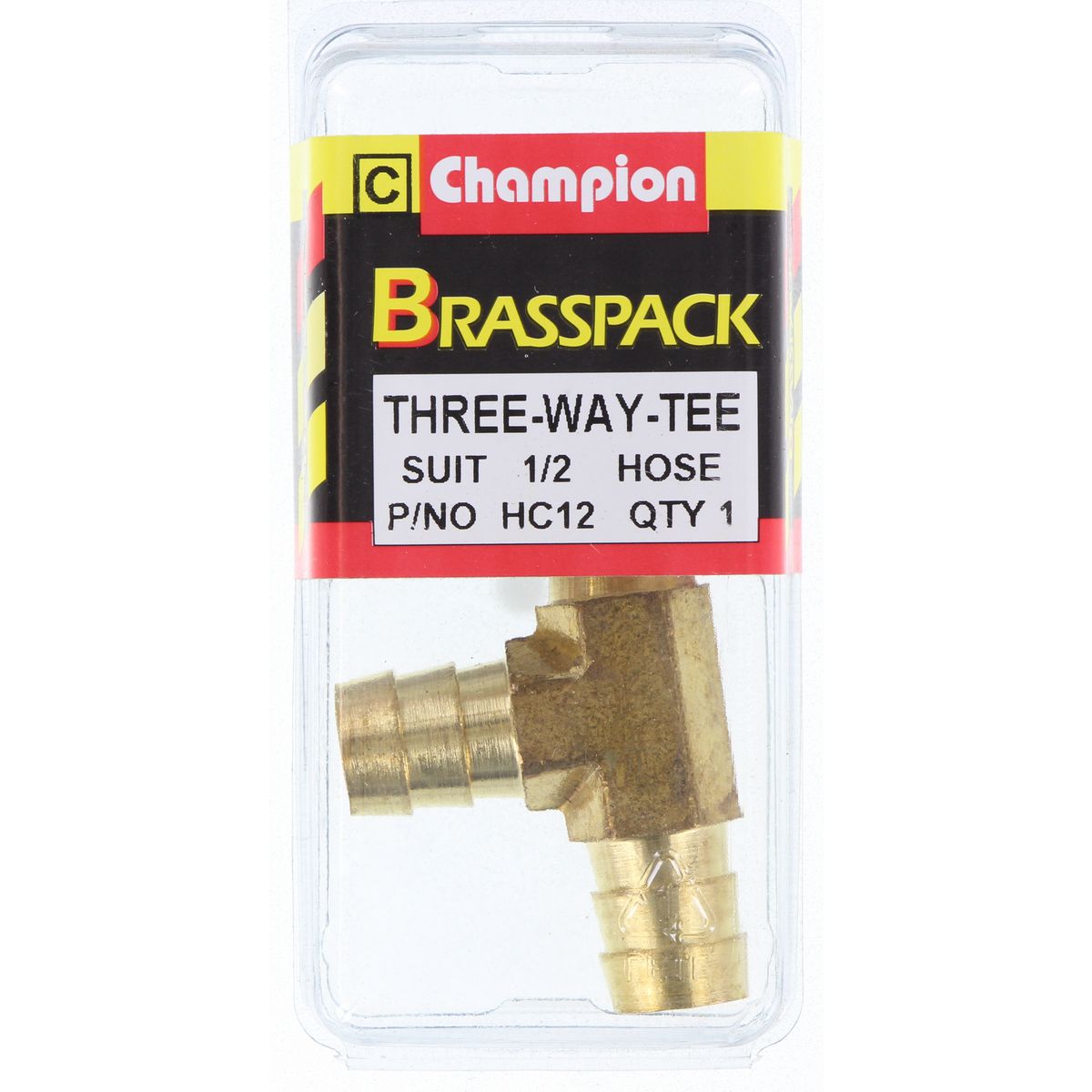 Champion Hose Joiner T Brass 1/2in - HC12