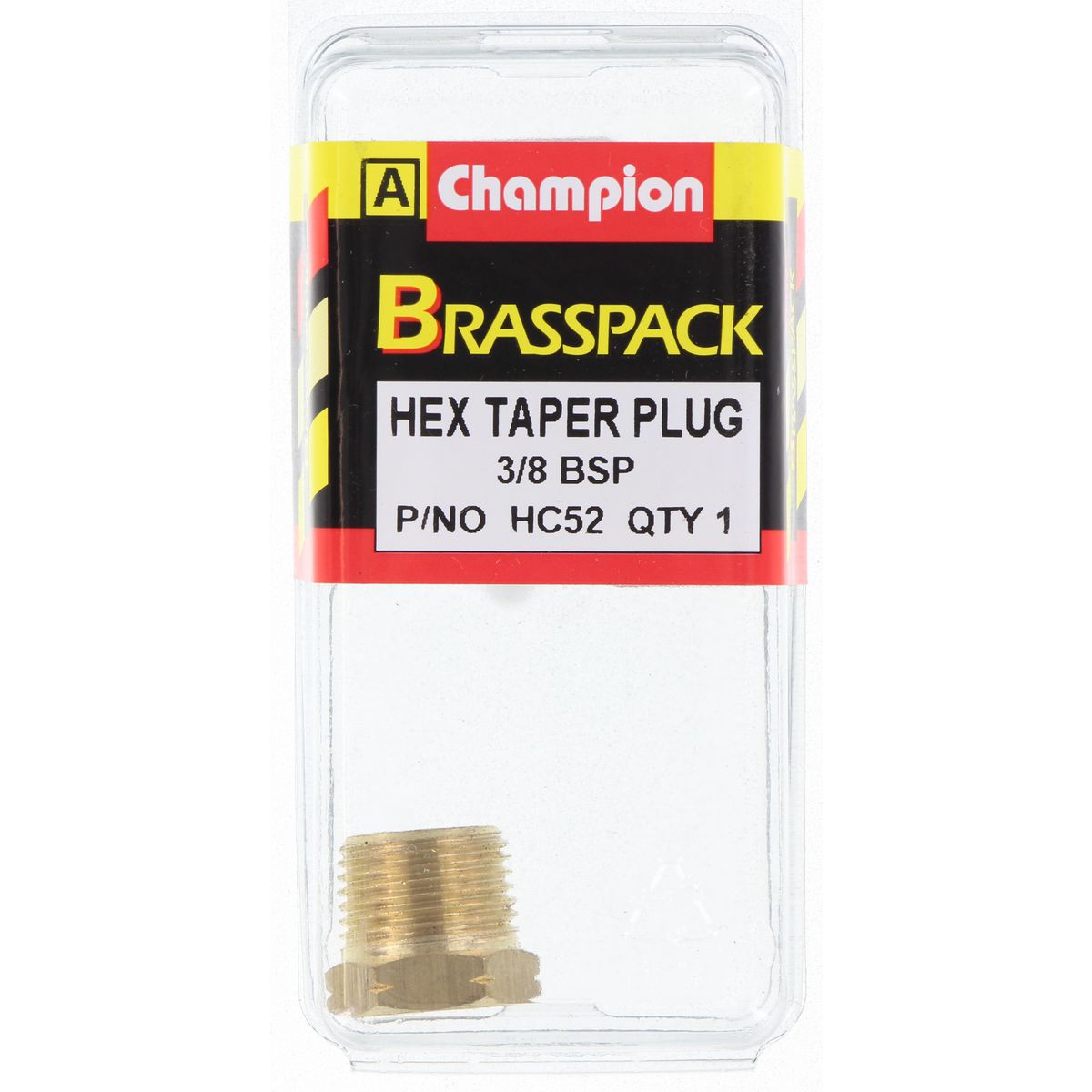 Champion Plug Hex Taper Brass 3/8in - HC52