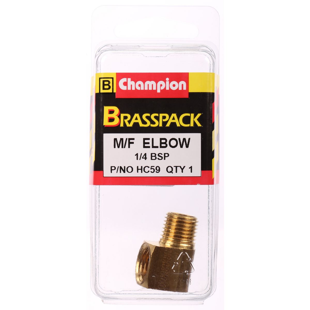 Champion M&F Elbow Brass 1/4in x 1/4in - HC59