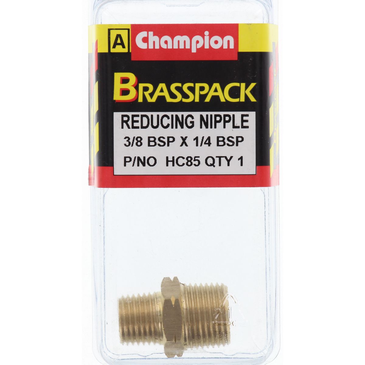 Champion Reducing Nipple Brass 3/8in x 1/4in - HC85