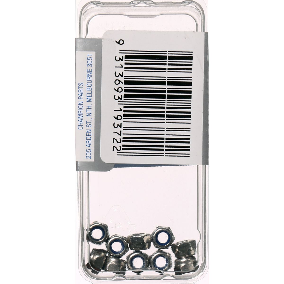 Champion Hex Nut Self Locking Nylon Insert Stainless Steel M4x0.7mm 316/A4 - SLN4