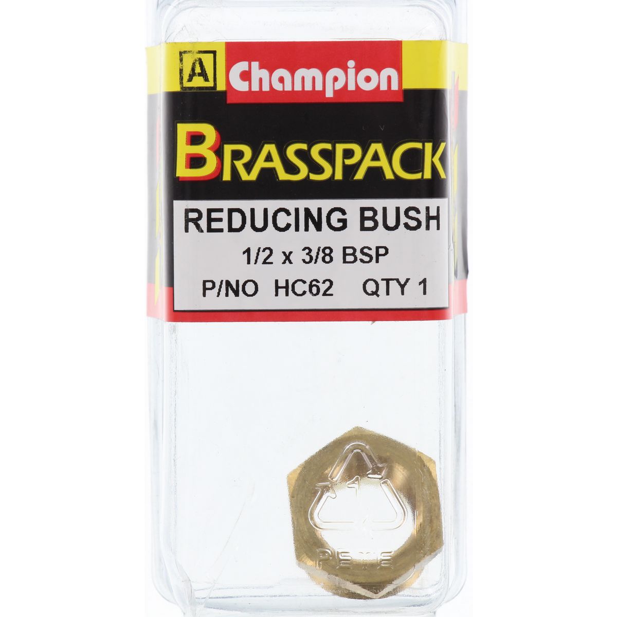 Champion Reducing Bush Brass 1/2in To 3/8in - HC62