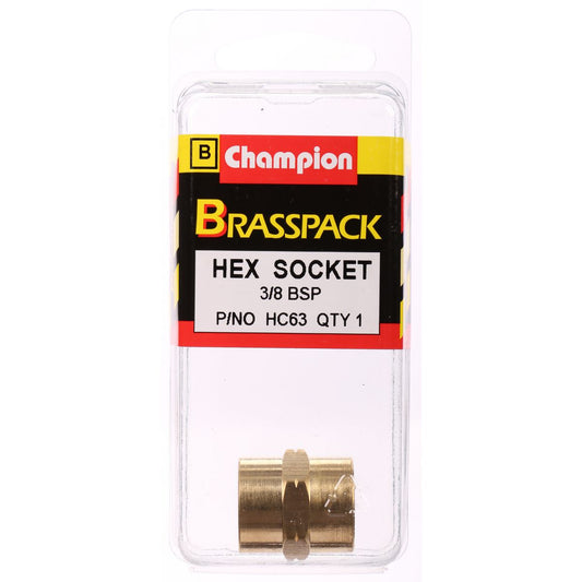 Champion Hex Socket Brass 3/8in - HC63