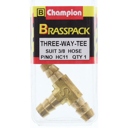 Champion Hose Joiner T Brass 3/8in - HC11