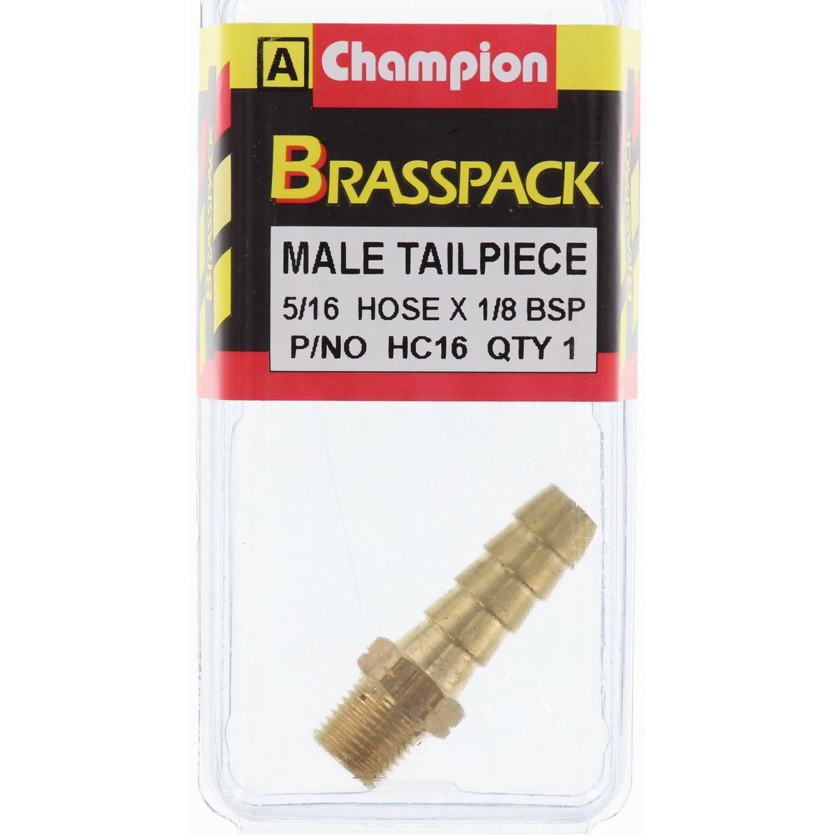 Champion Hose Tail Straight Male Brass 5/16in x 1/8in - HC16