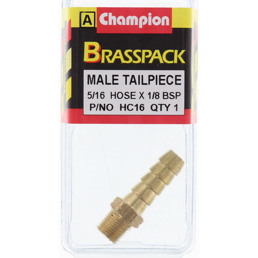 Champion Hose Tail Straight Male Brass 5/16in x 1/8in - HC16