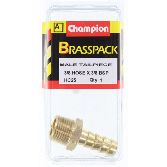 Champion Hose Tail Straight Male Brass 3/8in x 3/8in - HC25