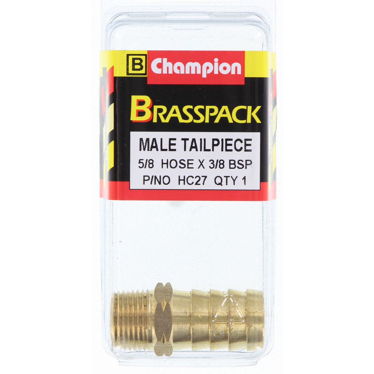 Champion Hose Tail Straight Male Brass 5/8in x 3/8in - HC27