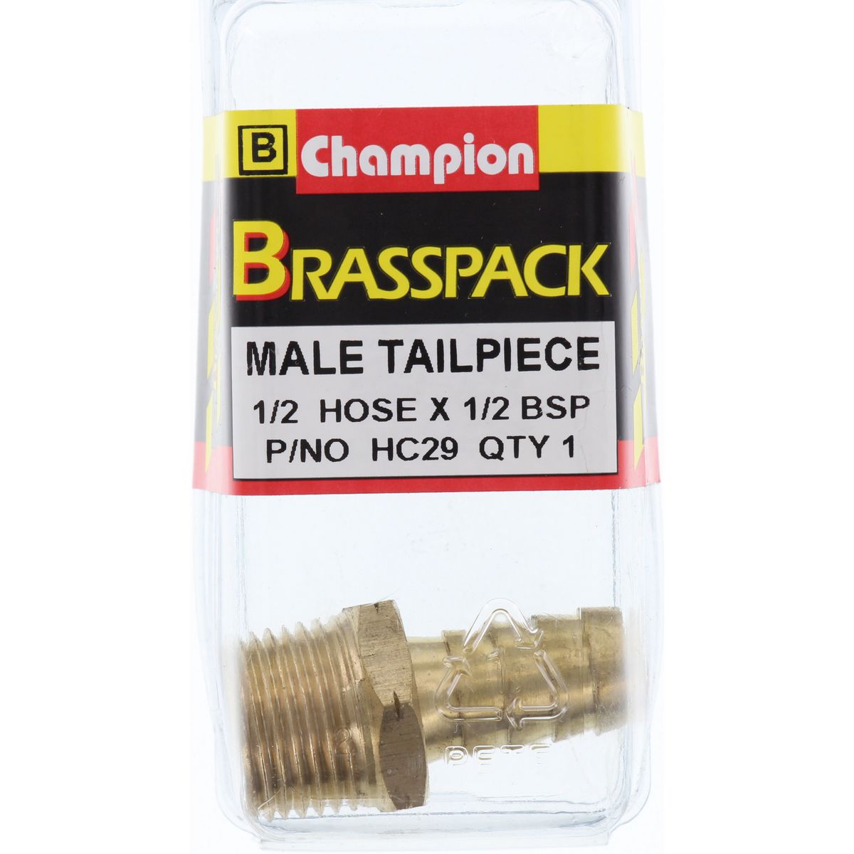 Champion Hose Tail Straight Male Brass 1/2in x 1/2in - HC29