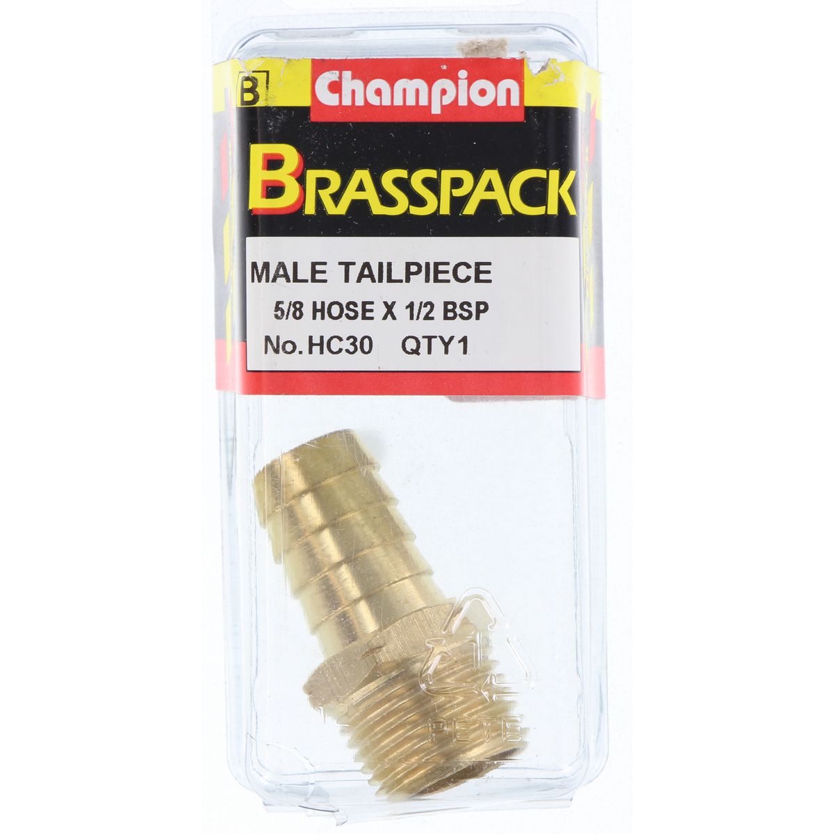 Champion Hose Tail Straight Male Brass 5/8in x 1/2in - HC30