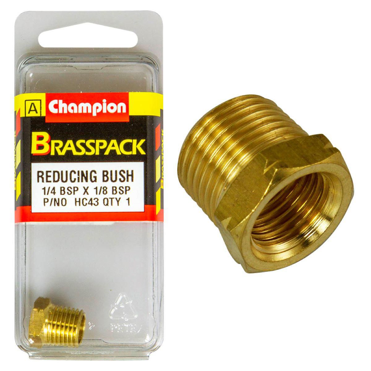 Champion Reducing Bush Brass 1/4in To 1/8in - HC43