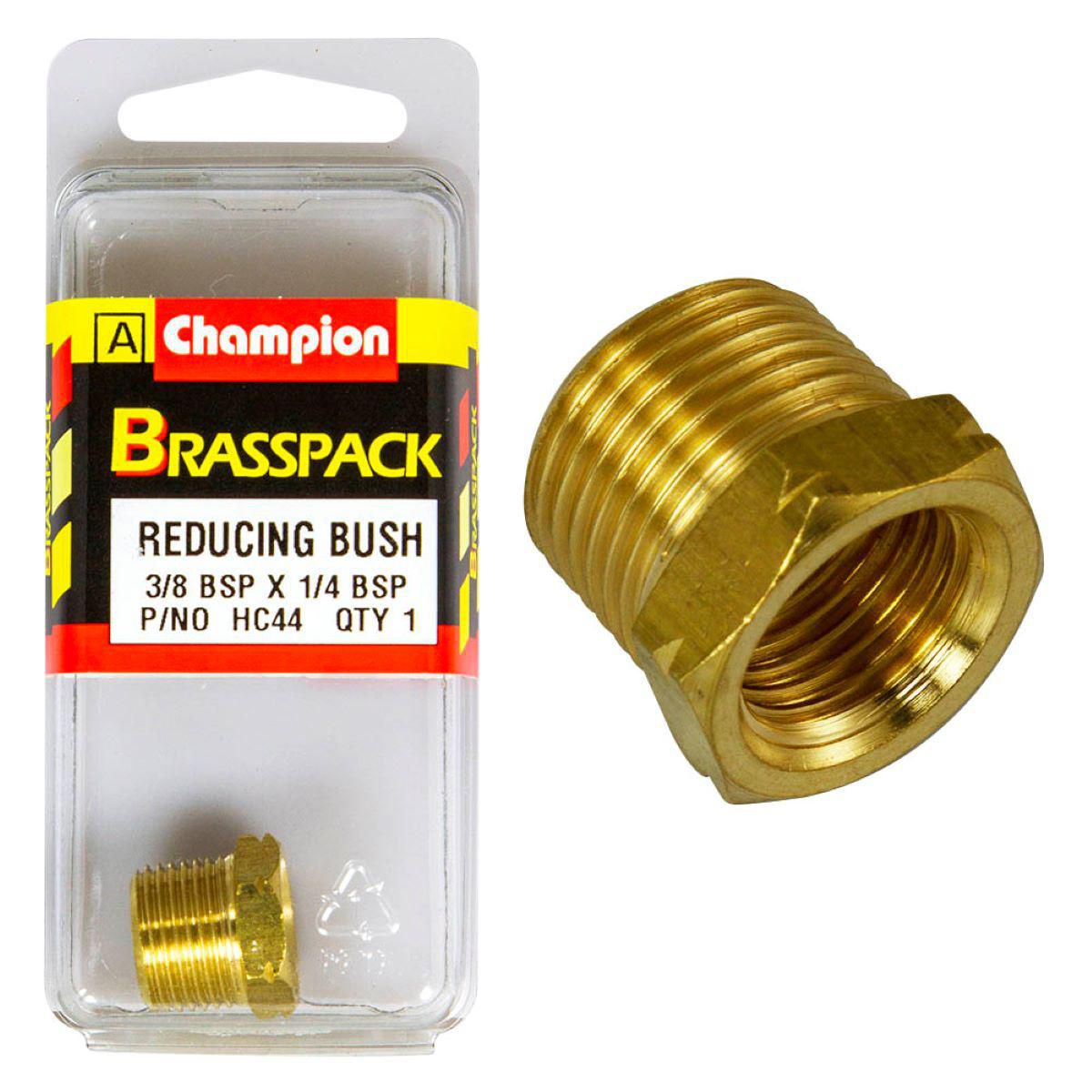 Champion Reducing Bush Brass 3/8in To 1/4in - HC44