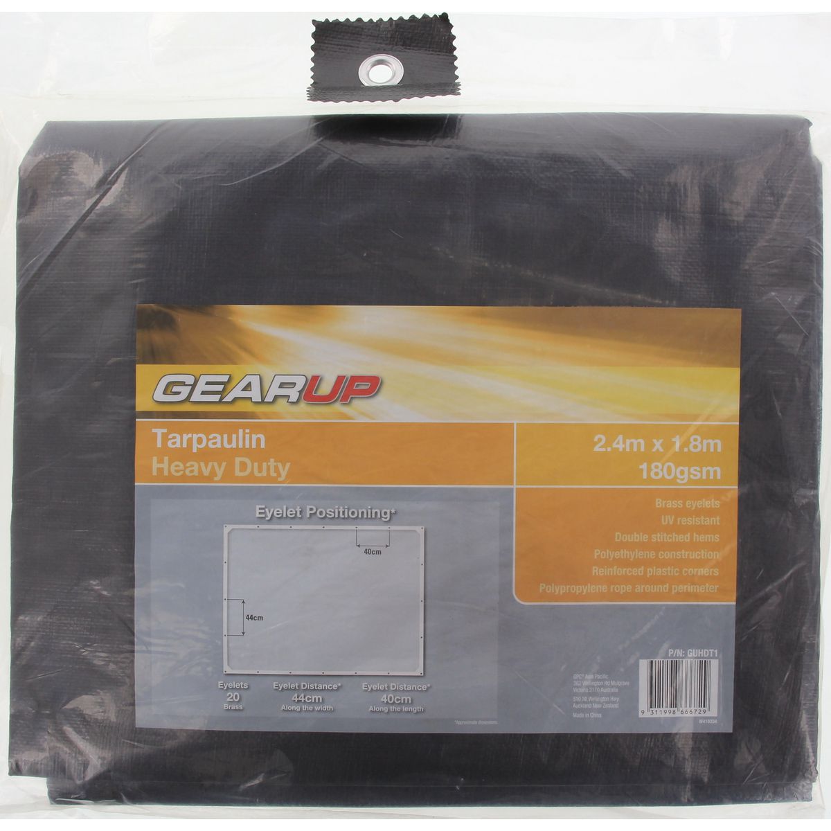 Gear Up Heavy Duty Tarpaulin Reinforced 2.4M X 1.8M