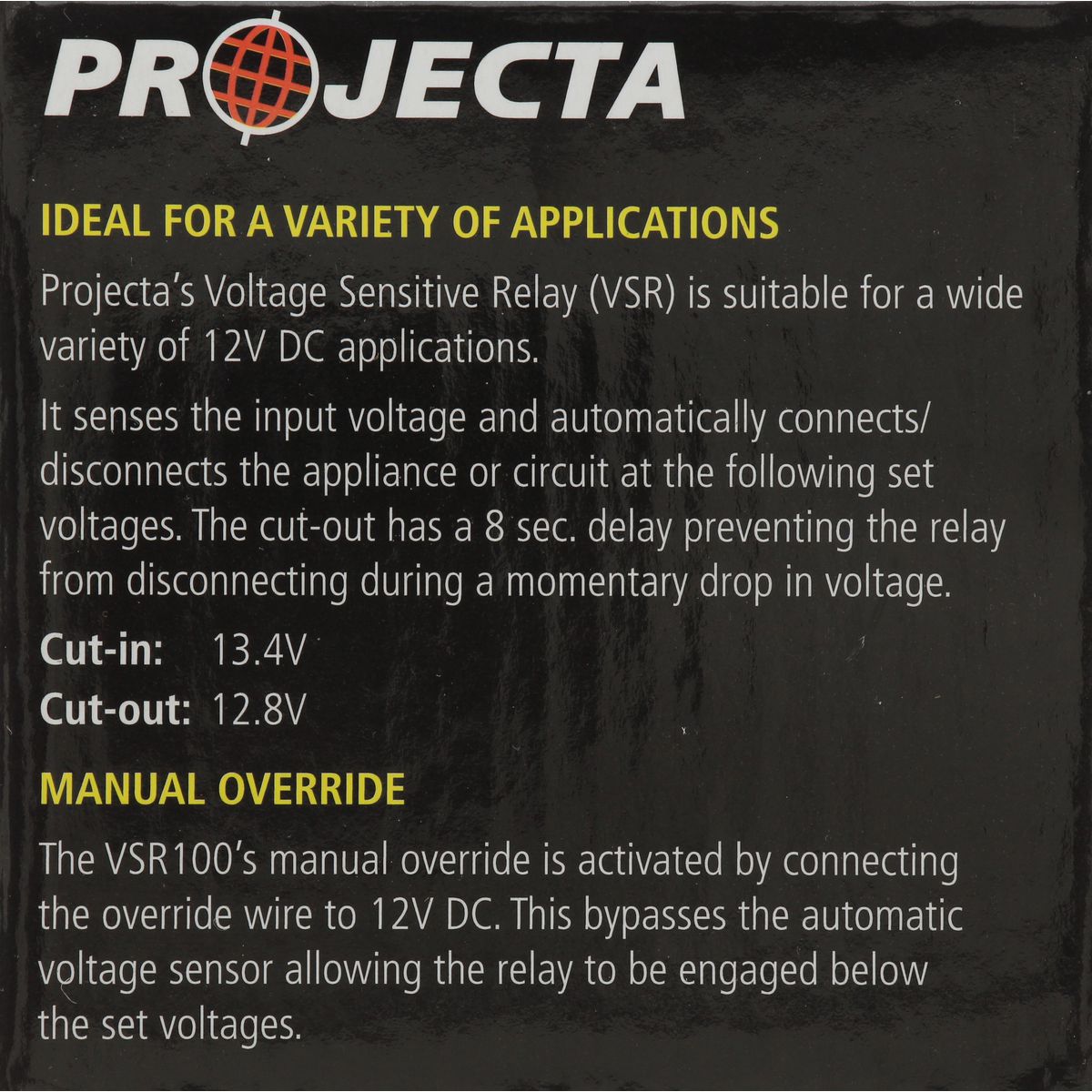 PROJECTA 12V 100A Voltage Sensitive Relay VSR100