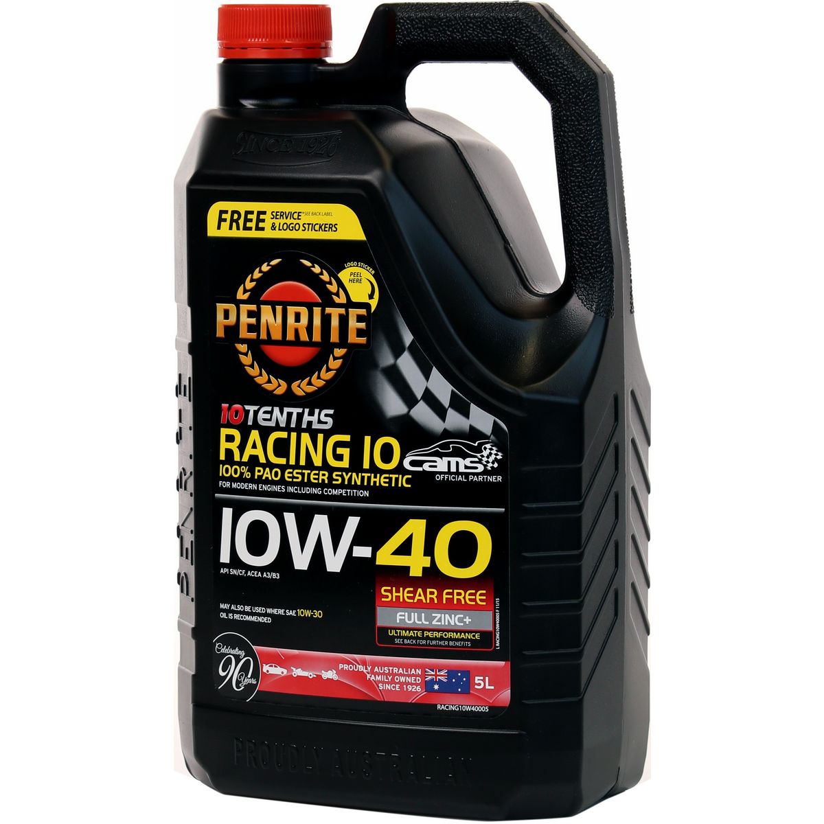 Penrite 10 Tenths Racing 10W-40 Engine Oil 5L - RACING10W40005