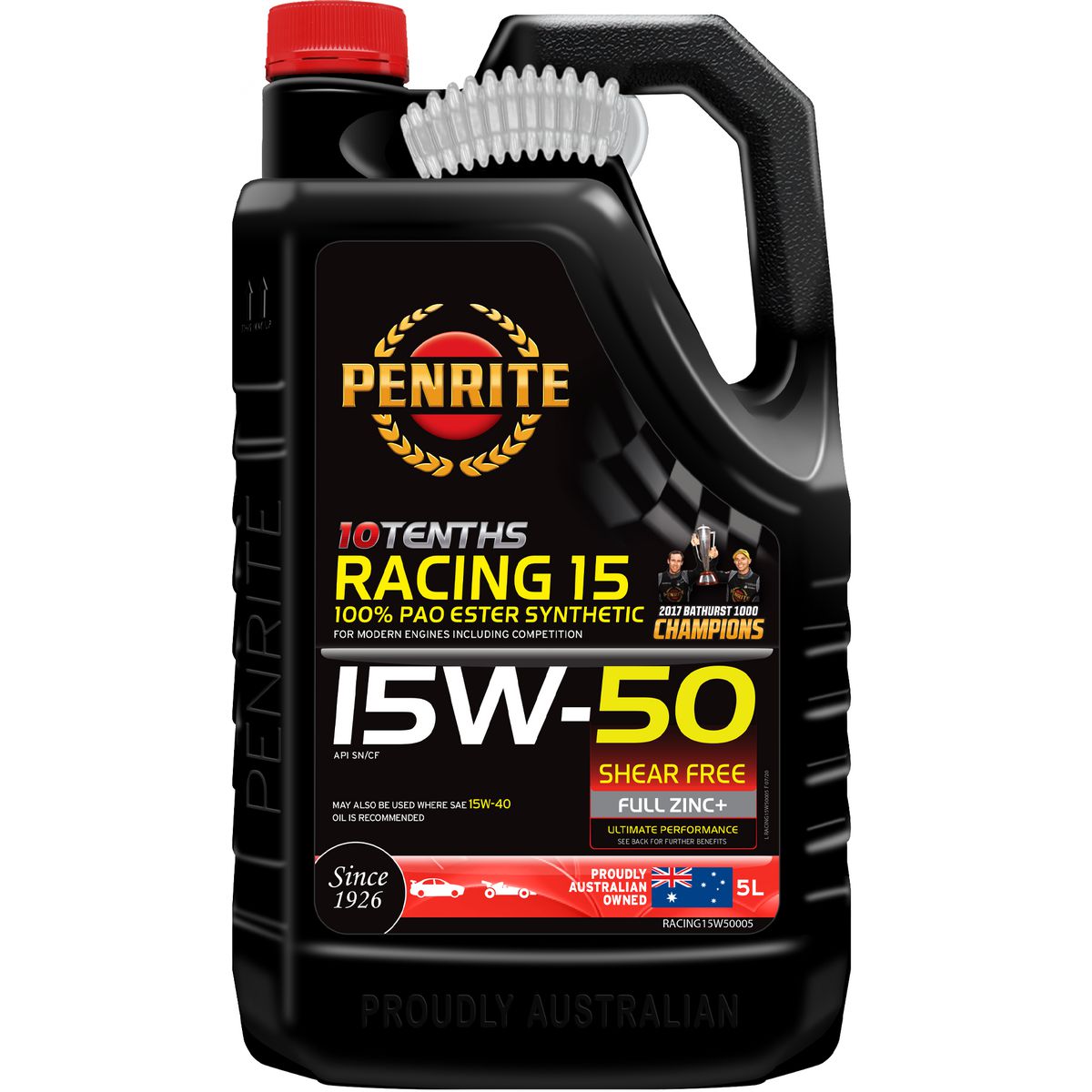 Penrite 10 Tenths Racing 15W-50 Engine Oil 5L - RACING15W50005