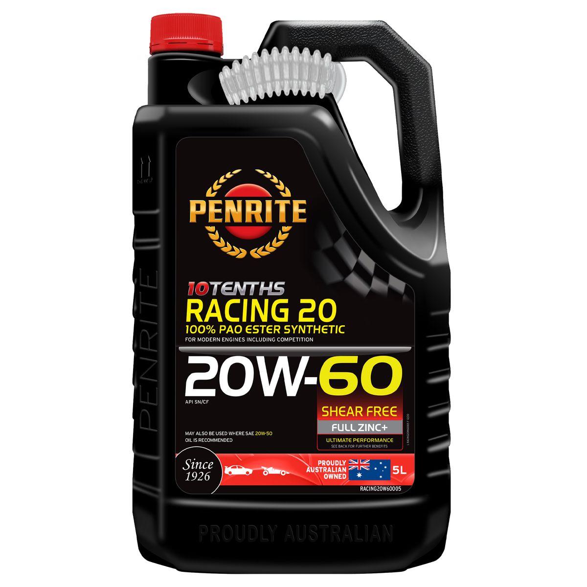 Penrite 10 Tenths Racing 20W-60 Engine Oil 5L - RACING20W60005