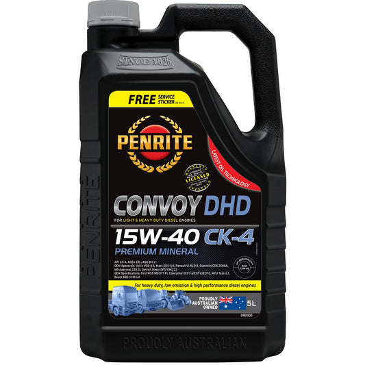 Penrite Diesel HD SAE 15W-40 Cj-4-Sm Engine Oil 5L - DHD005