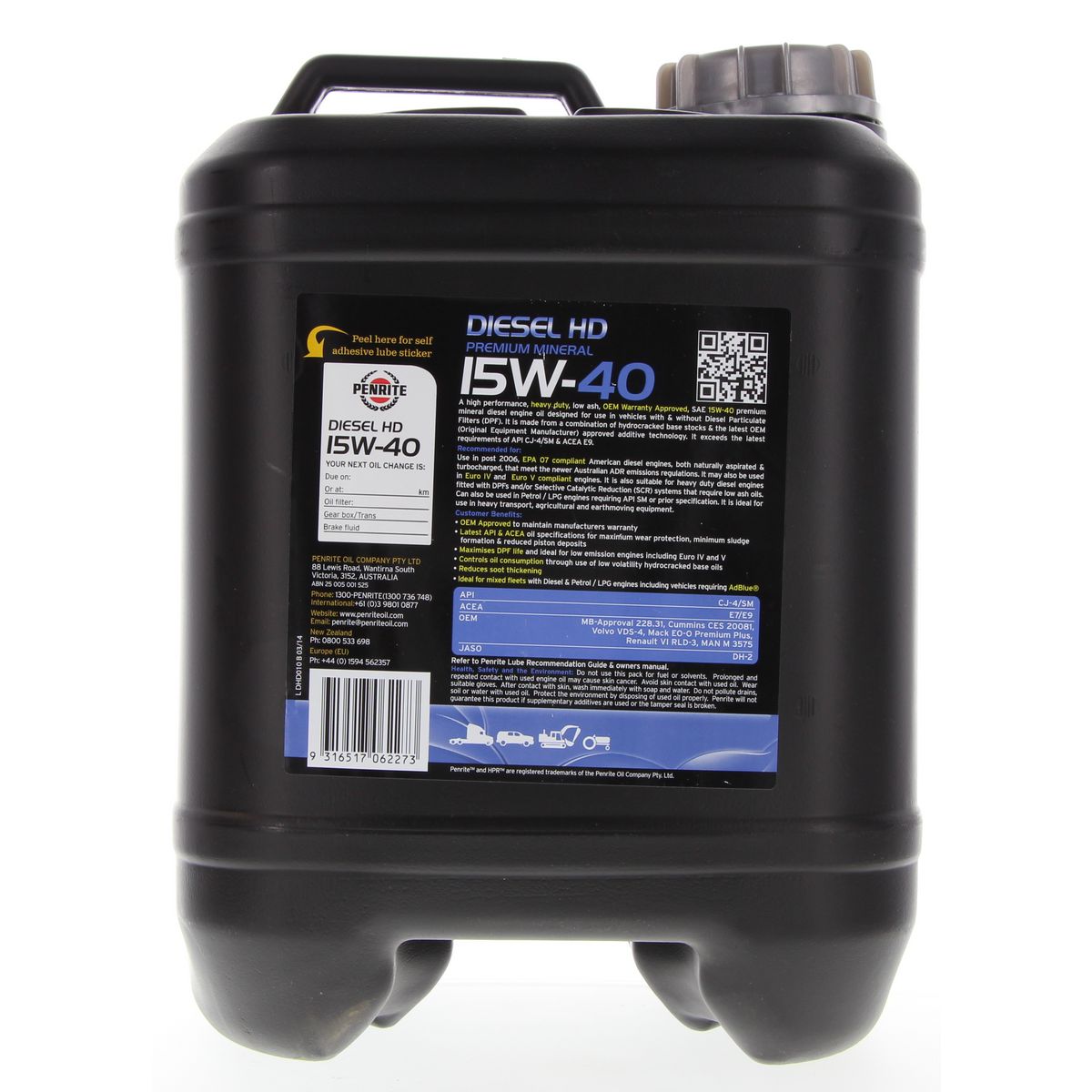 Penrite Diesel HD SAE 15W-40 CK-4-SM Engine Oil 10L - DHD010