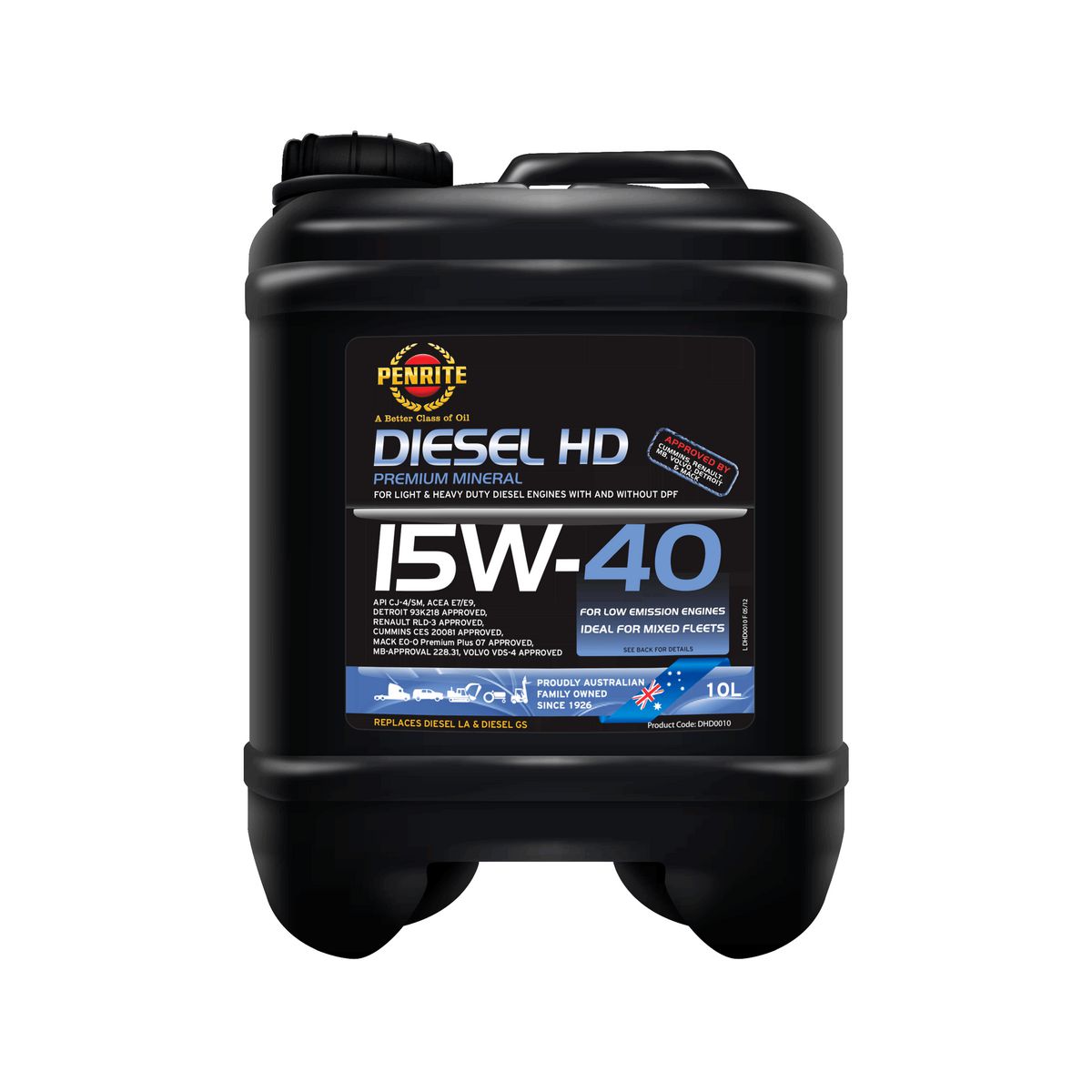 Penrite Diesel HD SAE 15W-40 CK-4-SM Engine Oil 10L - DHD010