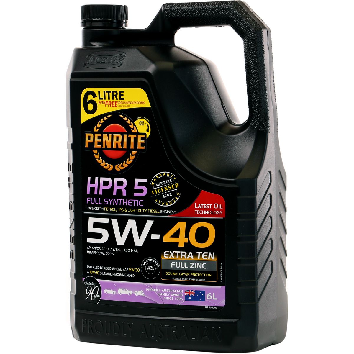 Penrite HPR 5 SAE 5W-40 Engine Oil 6L - HPR05006
