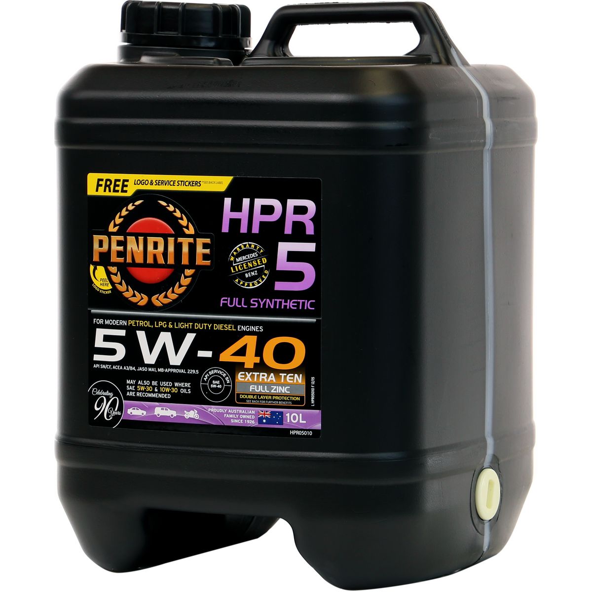Penrite HPR 5 SAE 5W-40 Engine Oil 10L - HPR05010