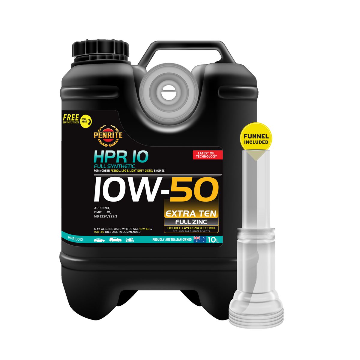 Penrite HPR 10 SAE 10W-50 Engine Oil 10L - HPR10010
