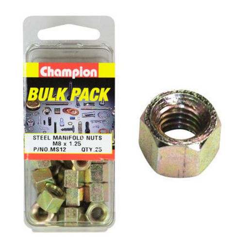 Champion Hex Nut Manifold Steel M8 x 1.25mm - MS12
