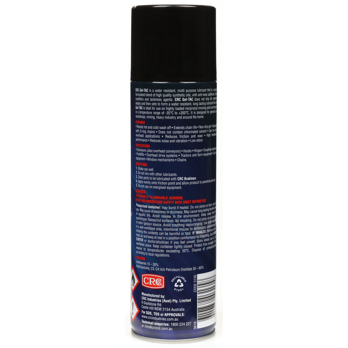 CRC Gel Tac Synthetic Adhesion Lubricant 350G - 3135