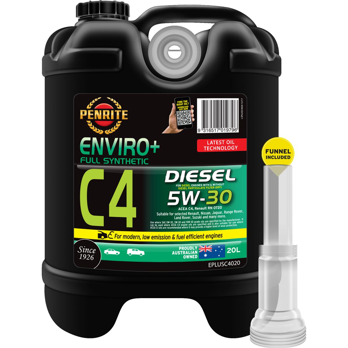 Penrite Enviro+ C4 5W-30 Engine Oil 20L - EPLUSC4020