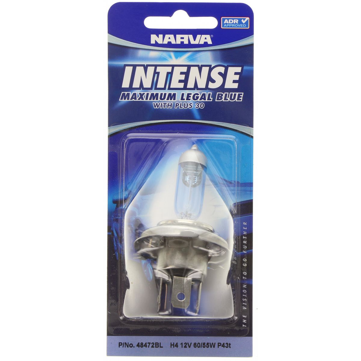 Narva H4 P43t 38 Intense Blue Globe 12V 60/55W - 48472BL