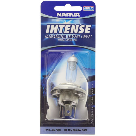 Narva H4 P43t 38 Intense Blue Globe 12V 60/55W - 48472BL