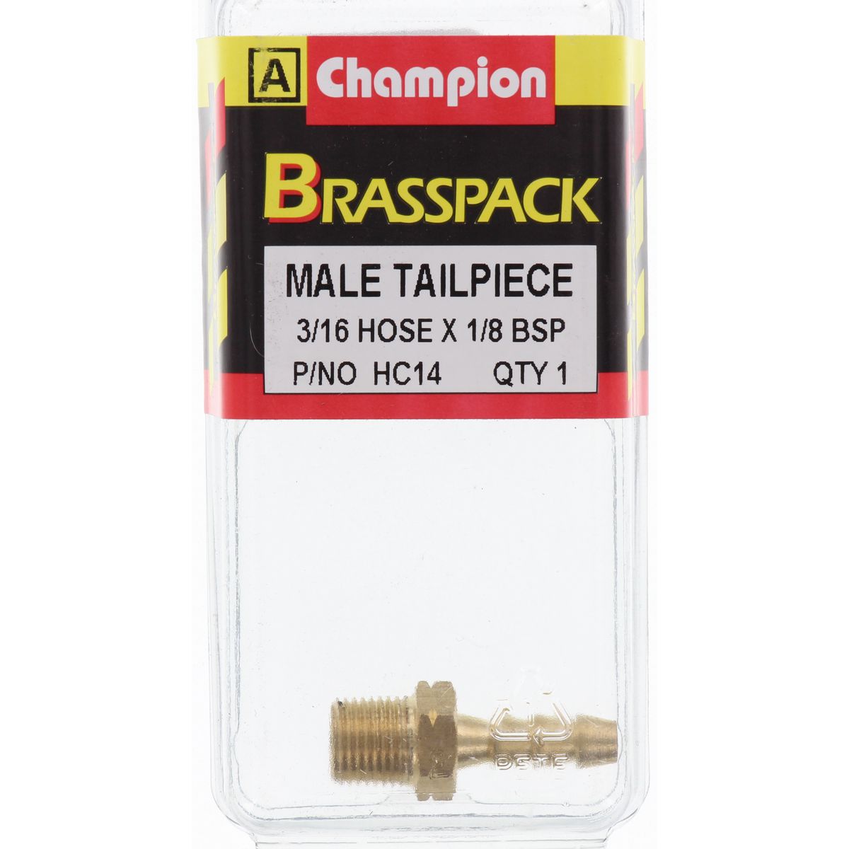 Champion Hose Tail Straight Male Brass 3/16in x 1/8in - HC14
