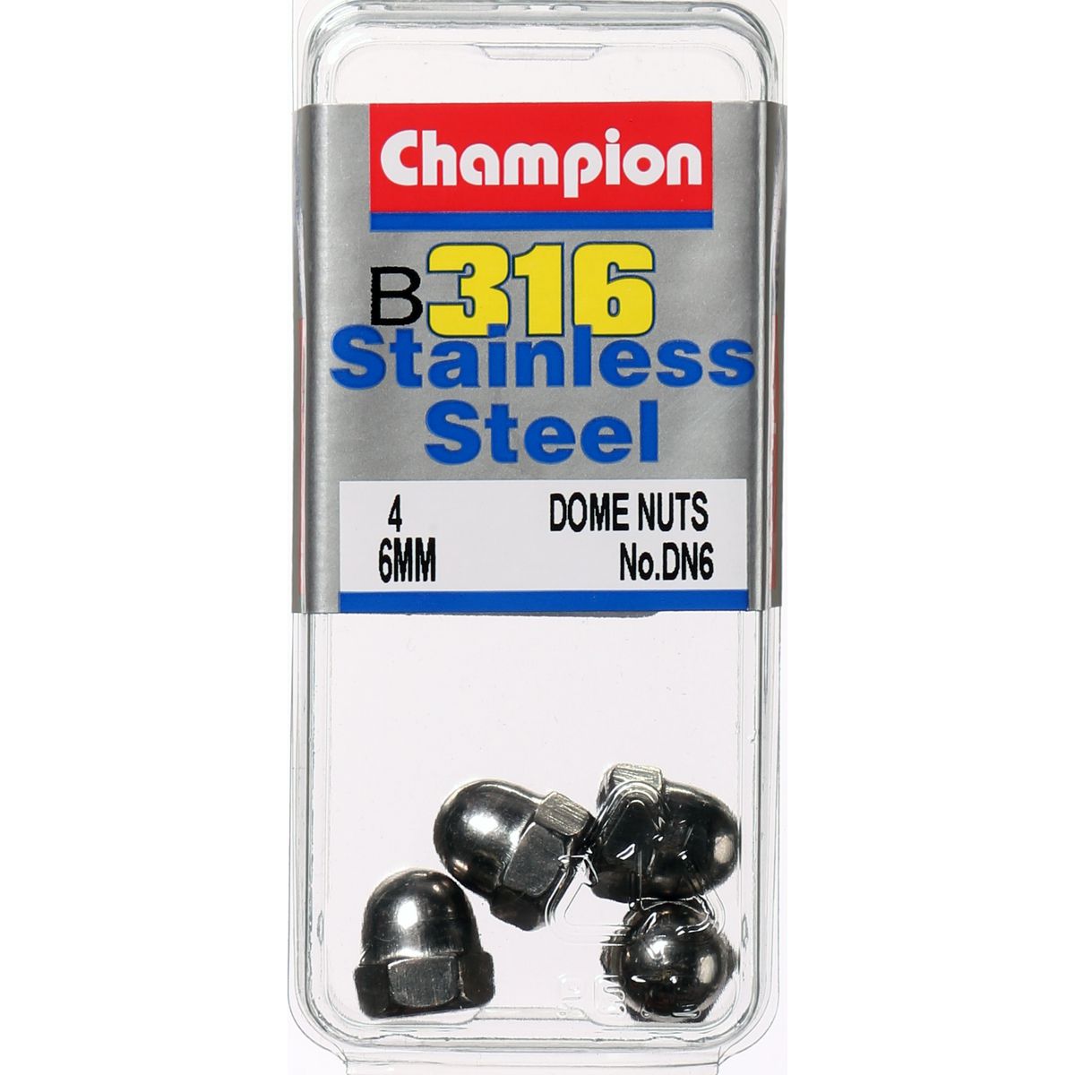 Champion Hex Dome Nut Stainless Steel M6x1.00mm 316/A4 - DN6