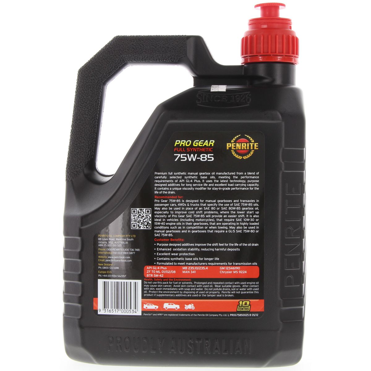 Penrite Pro Gear 75W-85 Gear Oil 2.5L - PROG75850025