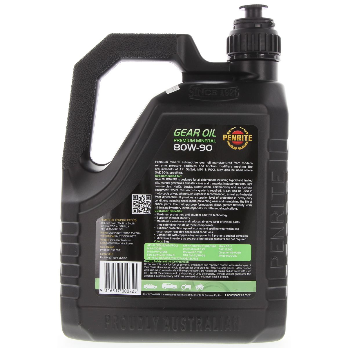 Penrite Gear Oil 80W-90 2.5L - GO80900025