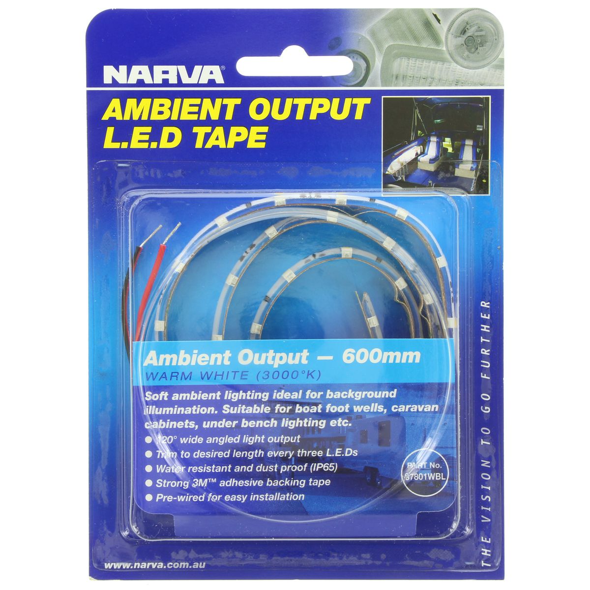 Narva Led Strip Flexible 12V Adhesive Mount 600mm - 87801WBL