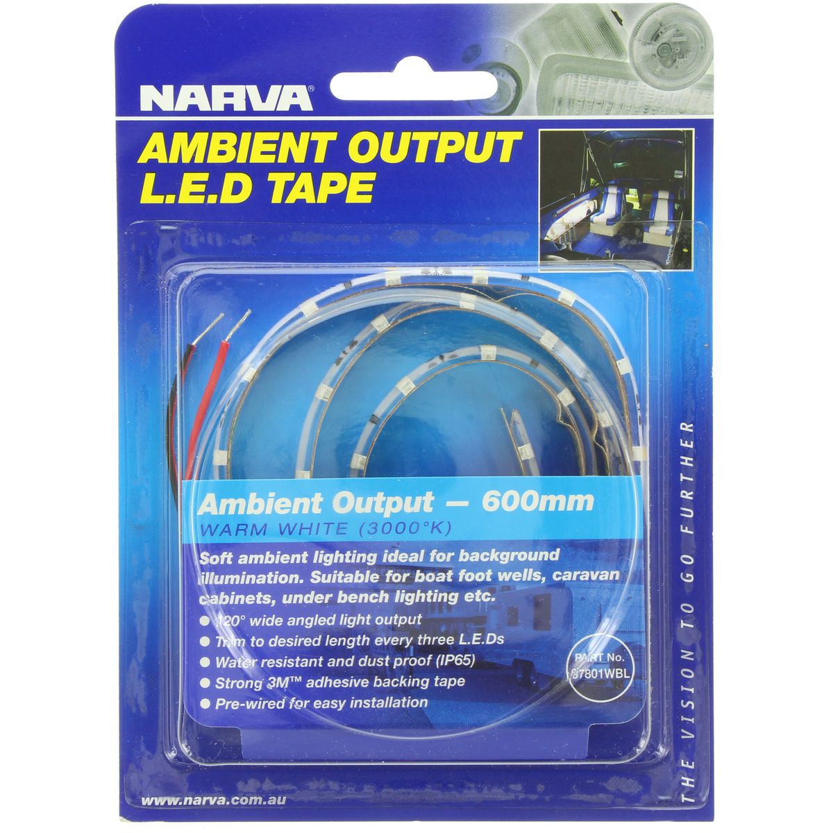 Narva Led Strip Flexible 12V Adhesive Mount 600mm - 87801WBL