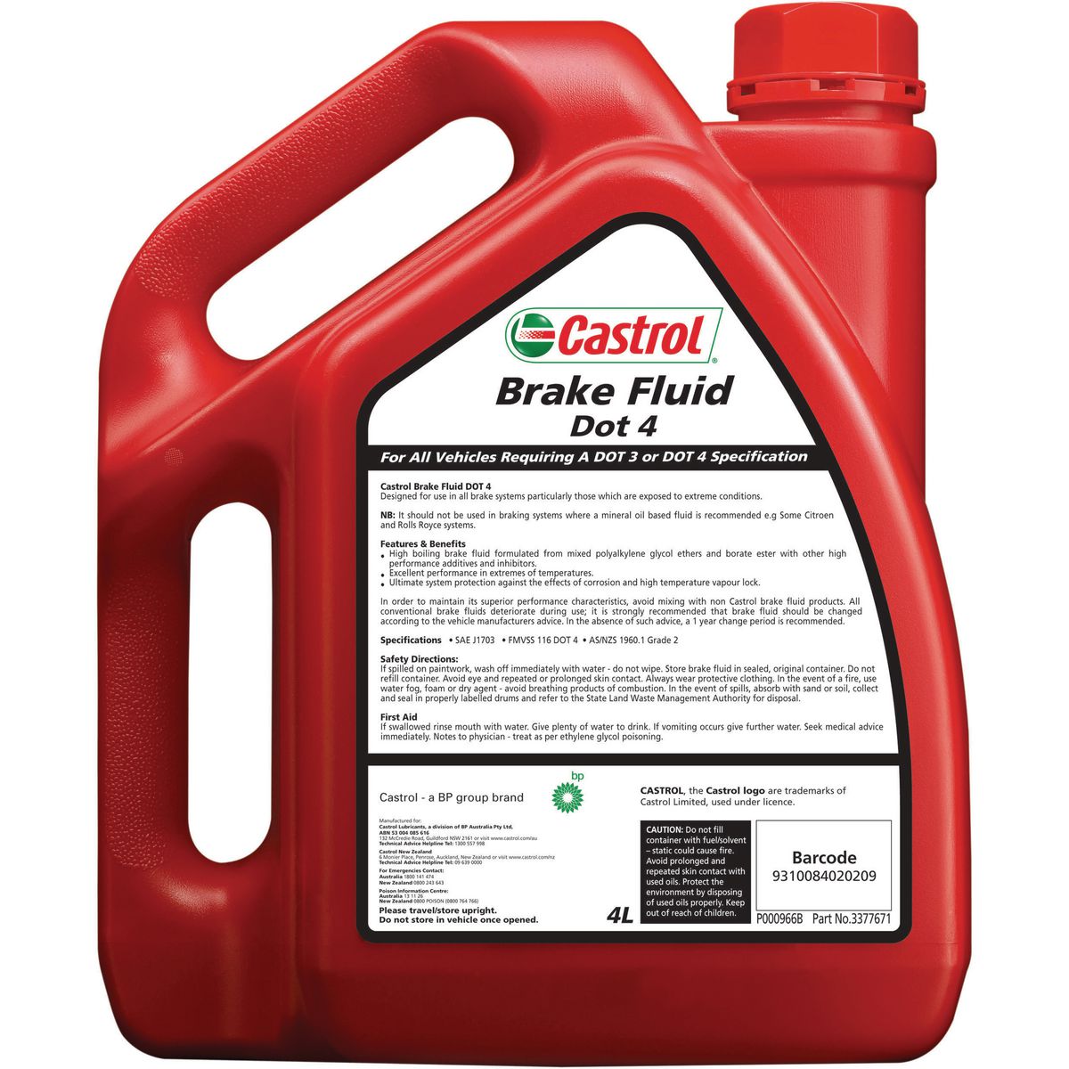 Castrol Brake Fluid Dot 4 4L - 3377671