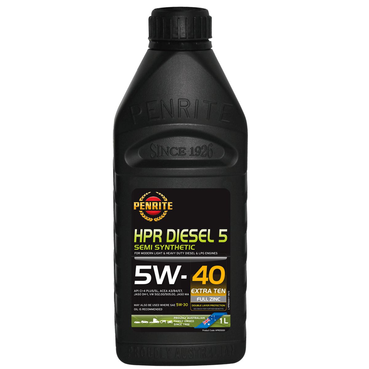 Penrite HPR Diesel 5 SAE 5W-40 Engine Oil 1L - HPRD5001