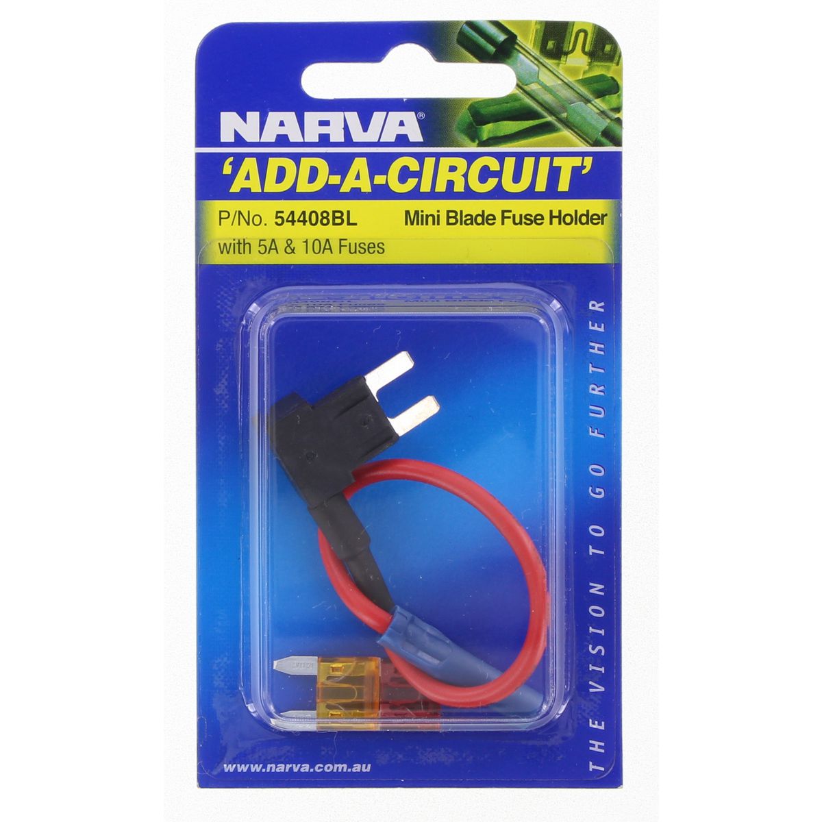 Narva 'Add-A-Circuit' Mini Blade Fuse Holder 2 Way 20A 1 Pack - 54408BL