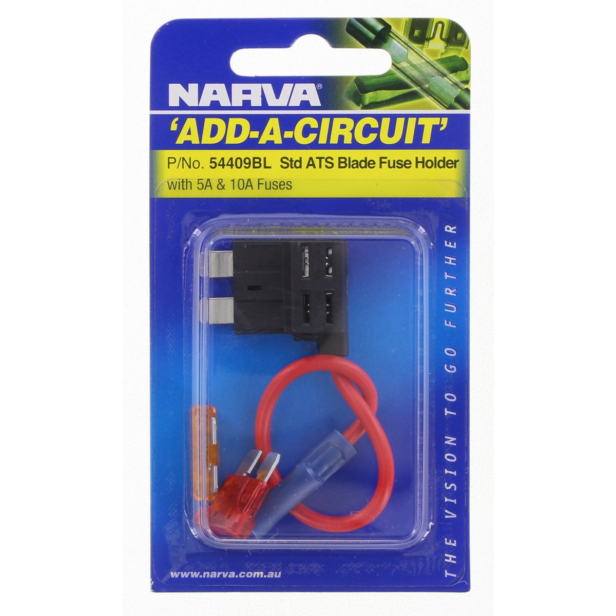 Narva 'Add-A-Circuit' Standard Blade Fuse Holder 2 Way 20A 1 Pack - 54409BL