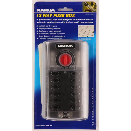 Narva Fuse Box Standard Blade 12 Way 120A 1 Pack - 54450BL