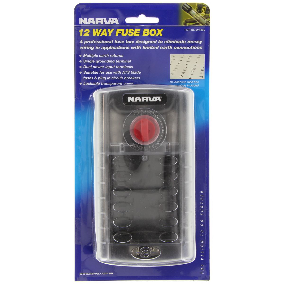 Narva Fuse Box Standard Blade 12 Way 120A 1 Pack - 54450BL