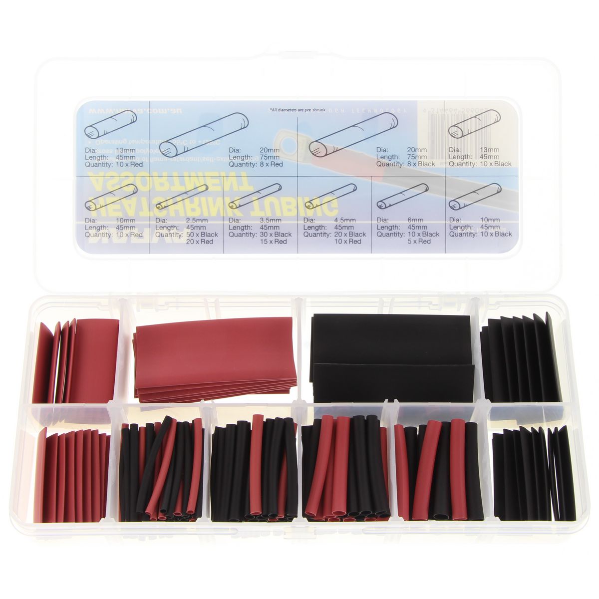 Narva 216 Piece Heatshrink Tubing Assortment - 56604