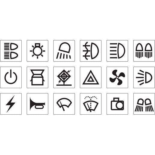 Narva Black Switch Decal Set Transport - 63177BL