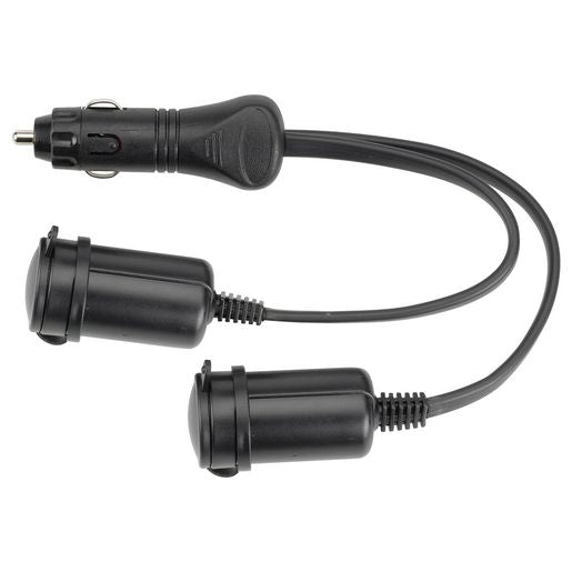 Narva Heavy Duty Adaptor cigarette Lighter Plug To Twin Accessory Socket - 81033BL
